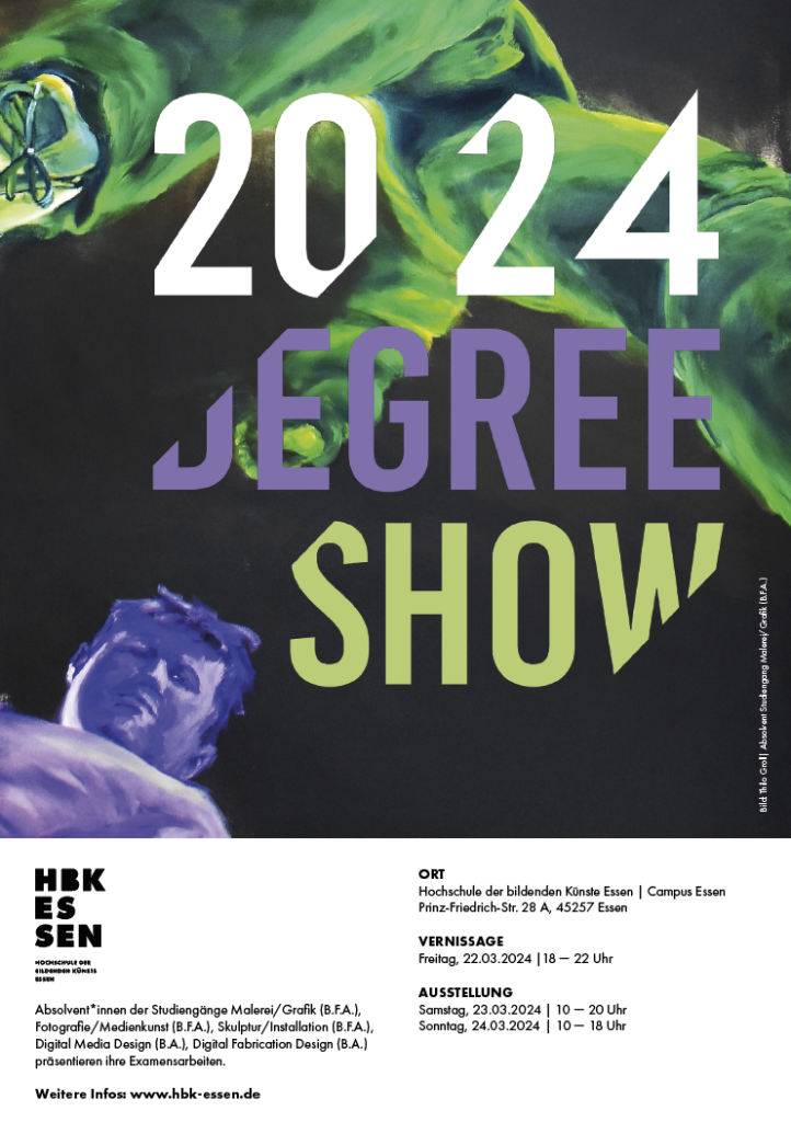 Poster HBK Essen Degree Show 22nd - 24th of March 2024